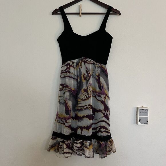 Bebe Vtg Y2K Babydoll Bodycon Top Silk Mob Wife Club Cocktail Dress SZ M - Picture 1 of 14